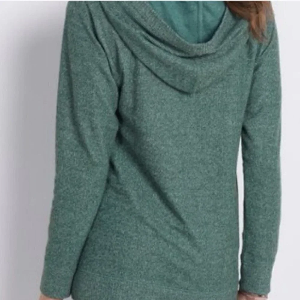 Soft Surroundings Evergreen Pullover Hoodie Tunic Top Size L